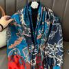 Lijin Silk-Finish Oversized Silk Scarf Shawl for Women Spring/Autumn Outerwear Accessory
