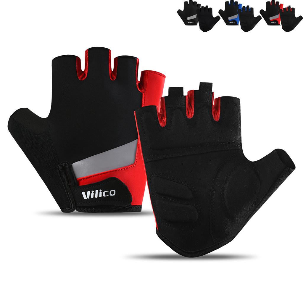 Cycling Fitness Gloves Half Finger Microfiber Wear Resistant Shock Absorbing for Outdoor Sports Riding Bicycle Training Gym
