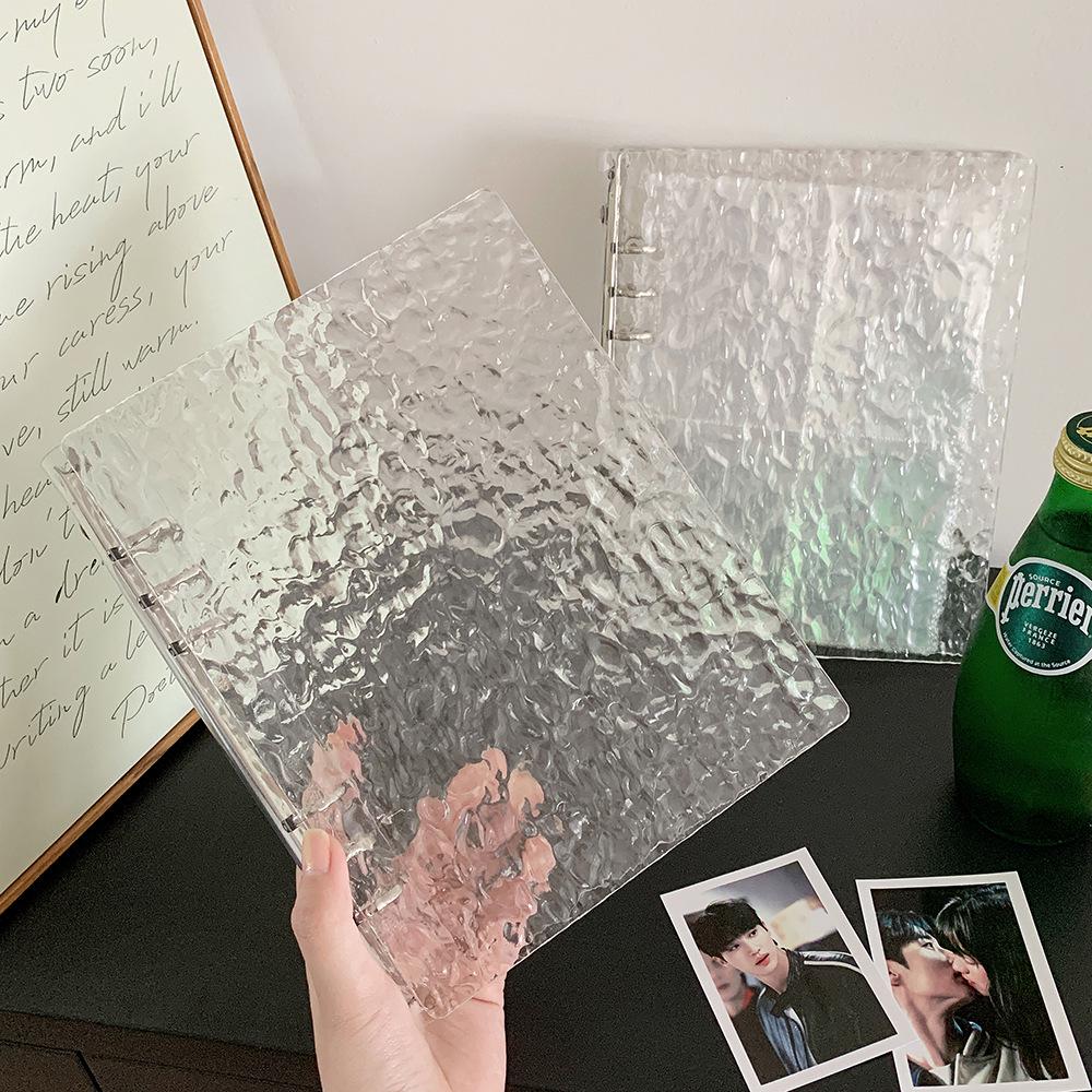 A5 Transparent Water Ripple Loose-Leaf Album for Star-Chase Cards and 3-Inch Polaroid Storage