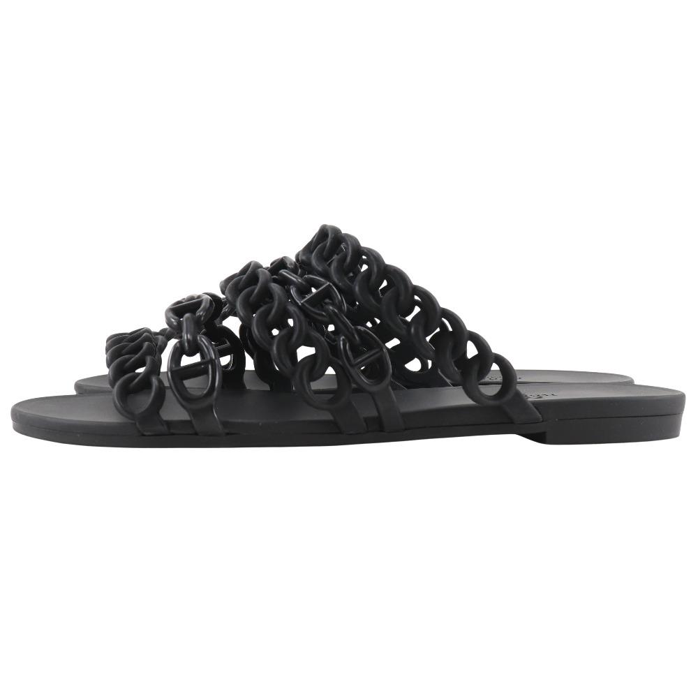 Hermes Chaine d’Ancre Sandalen schwarz Gummi Damen Gebraucht