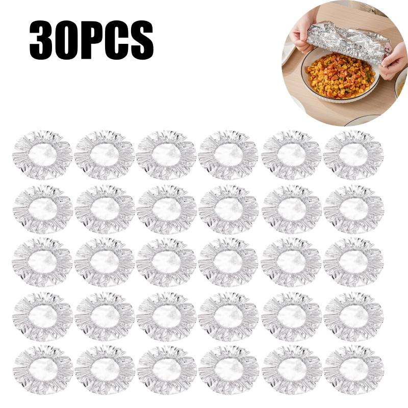 Stretchable Aluminum Foil Food Covers Insulation Lids for Kitchen Dishes Warmth Retention Reusable Fits Plates