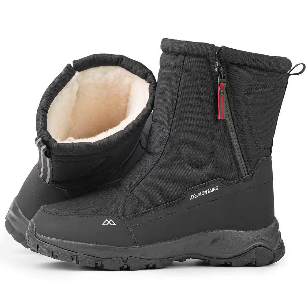 

Зимние мужские ботинки большого размера, теплые плюшевые ботильоны, высокие теплые сноубутсы, уличные кроссовки, зимняя мужская обувь 40