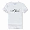 With God All Things Are Possible Letter Print T Shirt Short Sleeve O Neck Loose WoTshirt summer casual t shirt
