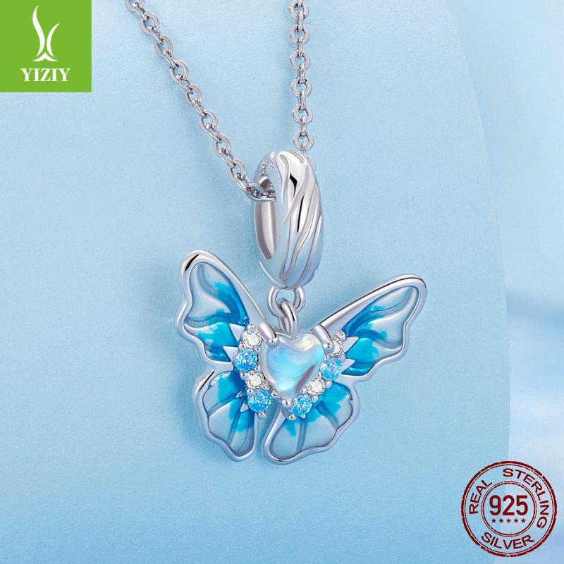 S925 Sterling Silver Butterfly Series Pendant Jewelry Accessories, Mori Girl Heart Diy Bead Partition