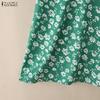 ZANZEA Women V-Neck Loose Summer Casual Floral Print Short Sleeve Dress