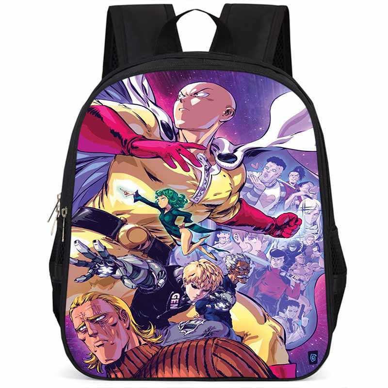 One Punch Man 15-inch Large Capacity Lightweight Oxford School Backpack For Kids