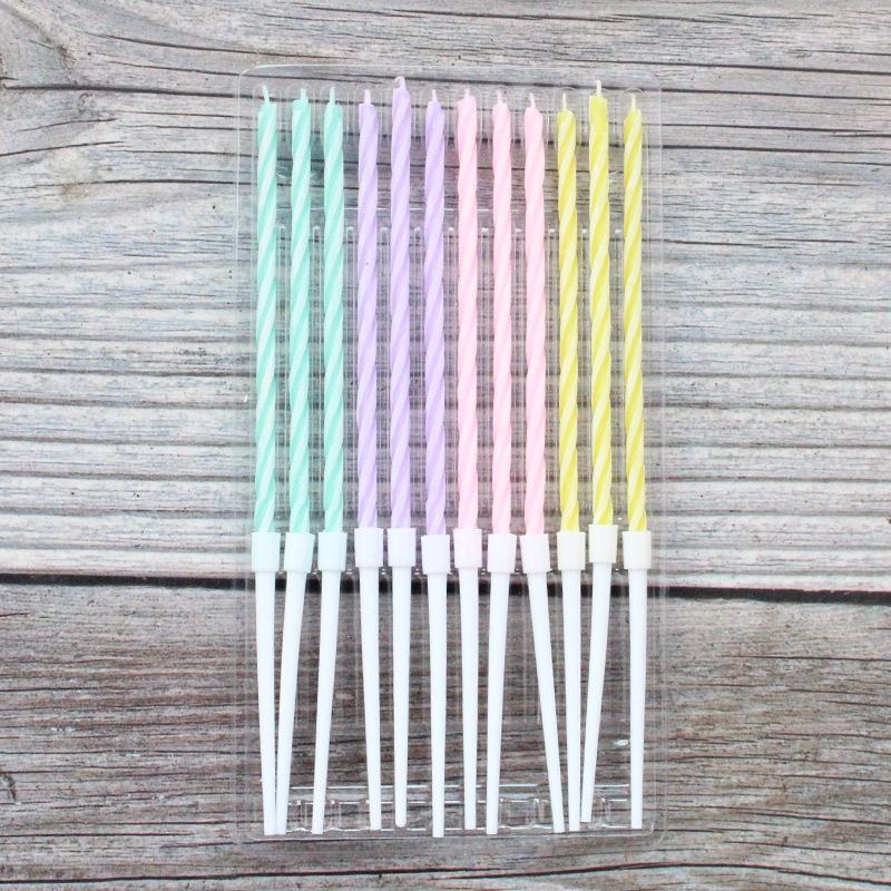 New Birthday Candle Colorful Thread Creative Children's Party Candle Happy Meeting A2 New Slender Candle