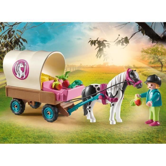 Playmobil - 70998 - Cart with Child and Pony - Plastic Toy for Children Aged 4 and Over