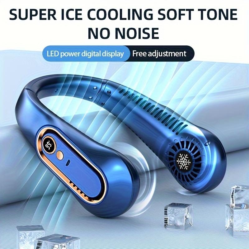 Portable Mini Hanging Neck Fan Digital Display Power Ventilador Bladeless Neckband Fan Air Cooler USB Rechargeable Electric Fans