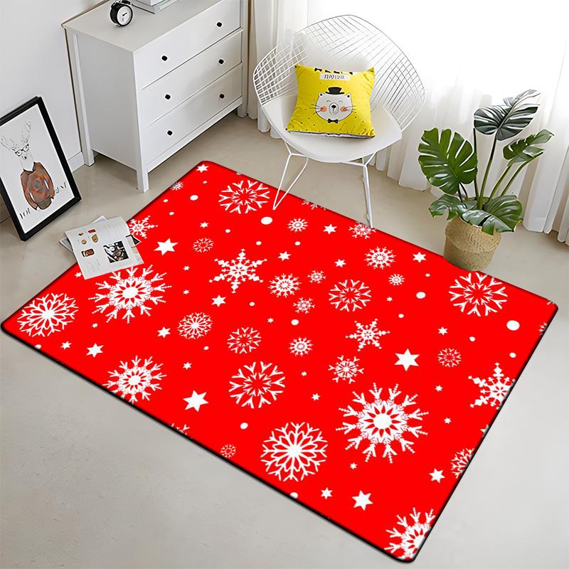 Snowflake Christmas Gift Afire In Winter Printed Carpet for Living Room Large Area Rug Soft Mat E-sports Chair Carpets Alfombra