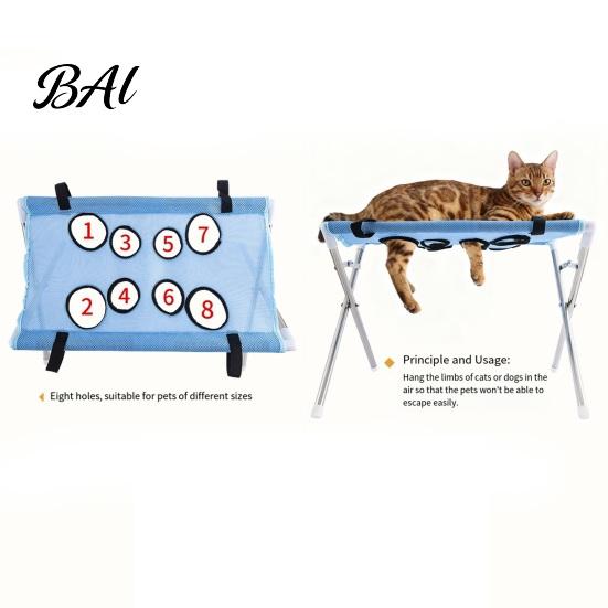 Tavolo da toelettatura per cani di piccola taglia, Amaca con supporto pieghevole, Imbracatura a 4 fori o traspirante a 8 fori, Stazione di lavaggio per gatti, cani,