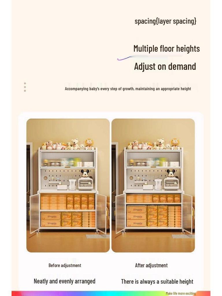 Large Capacity Floor-Standing Baby Formula Feeding Storage Cabinet and Shelf