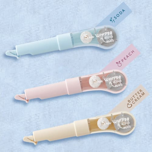 Plus Коригувальна стрічка Whiper PL 5 мм 3 кольори по 1 шт. Blue Pink Ivory WH-1905 52-133 + 134 + 135