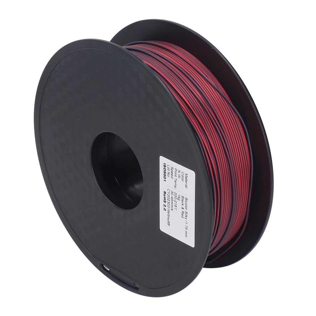 3D Printing Consumable 1.75mm PLA Filament Black Red 2 Color Eco Friendly Consumable Filament