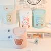 Ins Desktop Mini Trash Can Bin Tube Bedroom Waste and Home Cleaning Cute Mini Garbage Can Storage Box with Cover Kawaii Stickers