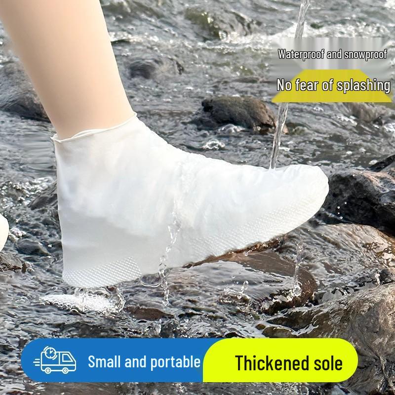 2 Pairs Unisex Waterproof Non-Slip Rain Shoe Covers: Durable and Thickened for Outdoor Use