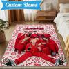 Custom Name K-pop Idol Collage Rug for Living Room, Game Rooms, Office, Bedroom, Floor Mat Playful Design, fan gifts Christmas decor