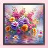 1 Set Full Embroidery Cotton Thread 11CT Printed Fantasy Flowers Cross Stitch Kits DIY Arts Ornament Home Decorations 40x40cm