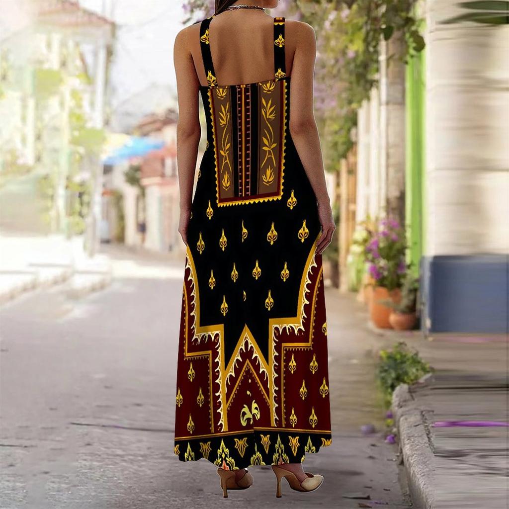 Women's Slip Dress Maxi Long Dress Exotic Retro Print Dress Spring & Summer Leisure Vacation