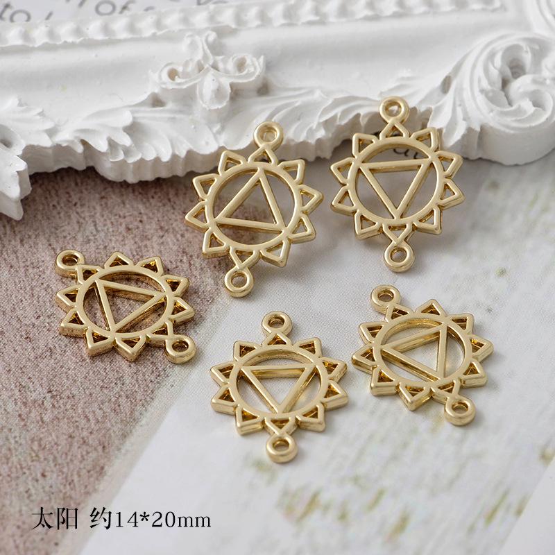 Diy Handmade Jewelry Alloy Material Alloy Star Moon Pendant Ruler Smiley Face Pendant Earrings Accessories