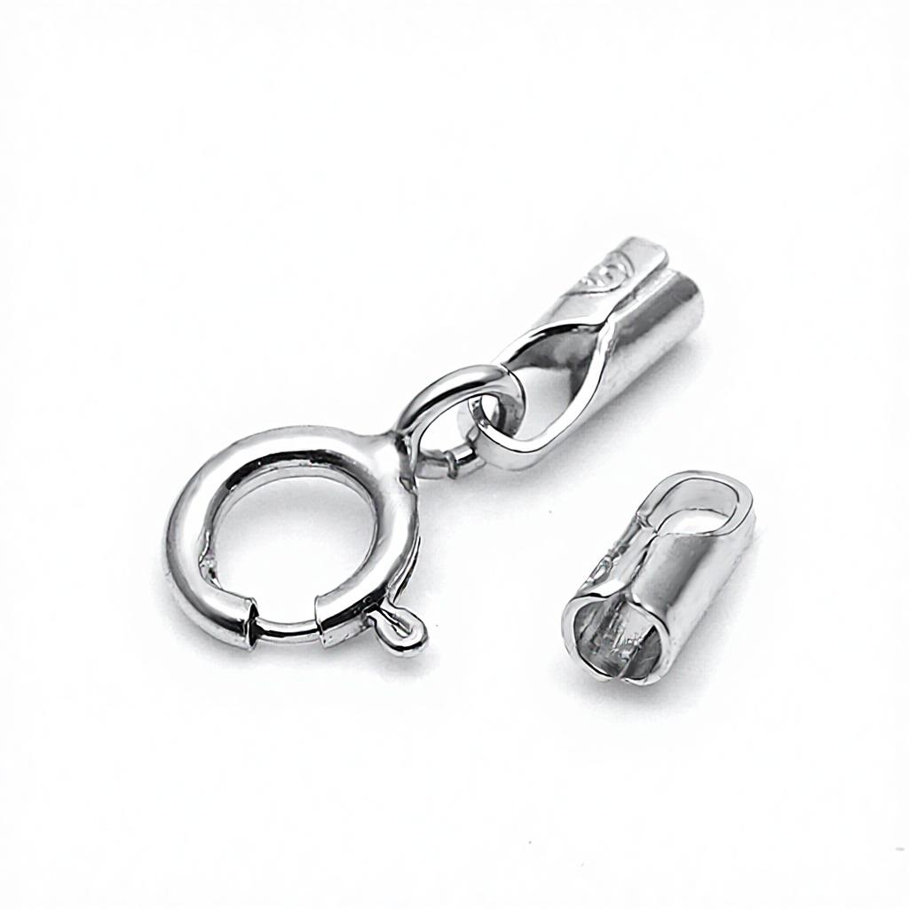 XD P610  925 Sterling Silver Leather Rope Clip Leather Rope Buckle 925 Silver Jewelry Wholesale Silver Jewelry Accessories 925 SILVER