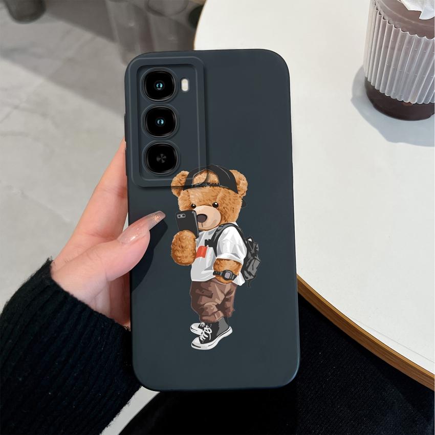 Cover Per itel City 100 C671L 6.75 pollici Custodie per Telefono Moda Fantasia Orsetto Orsetto Morbido Silicone Liquido Antipolvere Custodia Protettiva