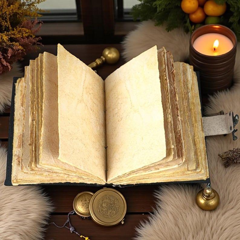Handmade Christmas Leather Journal – Vintage Embossed Writing Diary