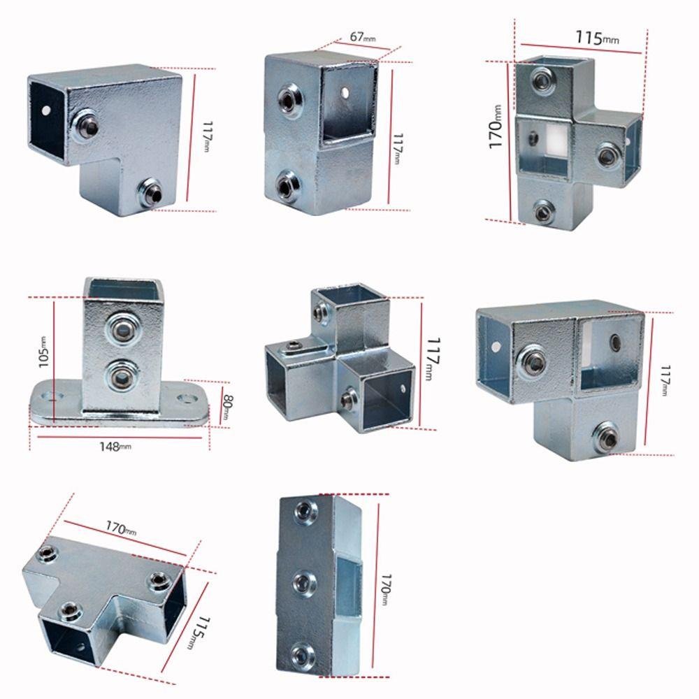 50mm Square Tube Connector Weld-Free Assembly Thickened Structure Tube Joint Bracket Galvanized Steel Multiway Connection