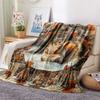 Squirrel Print Flannel Blanket, High quality Comfortable for All Seasons, Home Decor, Warmth and Comfort, Perfect for Christmas Gifts