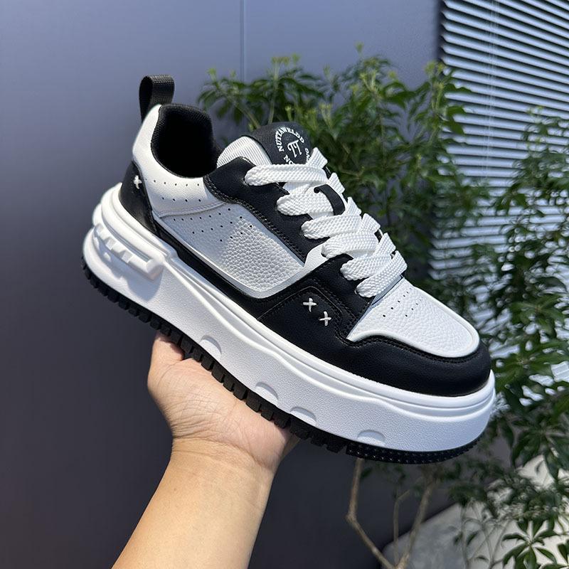Platform Spring New Breathable Leather Shoes Comfortable Color Matching Casual Shoes Tt
