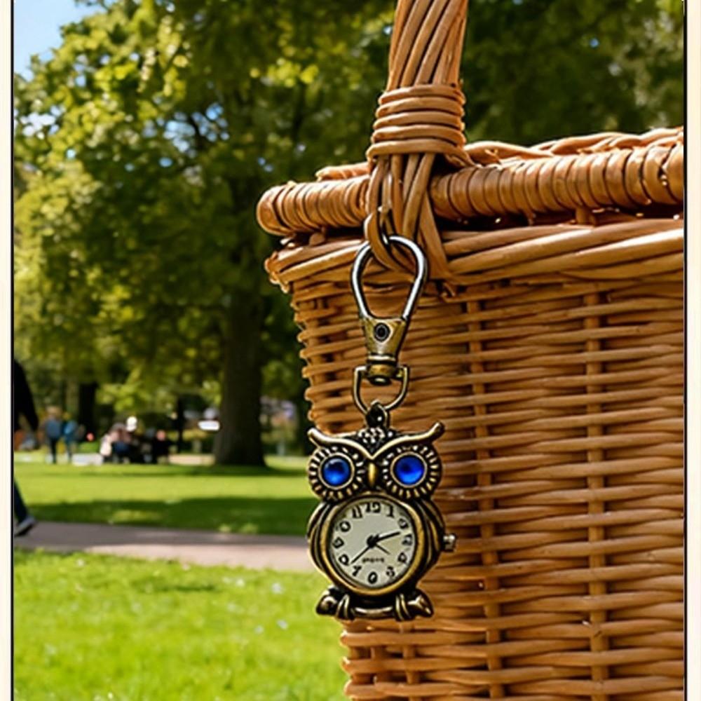 Alloy Clock Keychain Small Mini Hanging Watch Vintage Pocket Watch