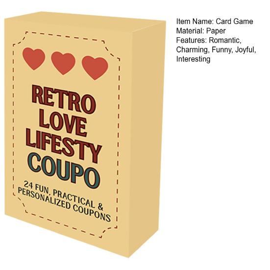 24 Love Coupons Cards Romantic Couple Love Gift Voucher for Valentine's Day Anniversary Birthday Husband Wife Boyfriend Girlfriend