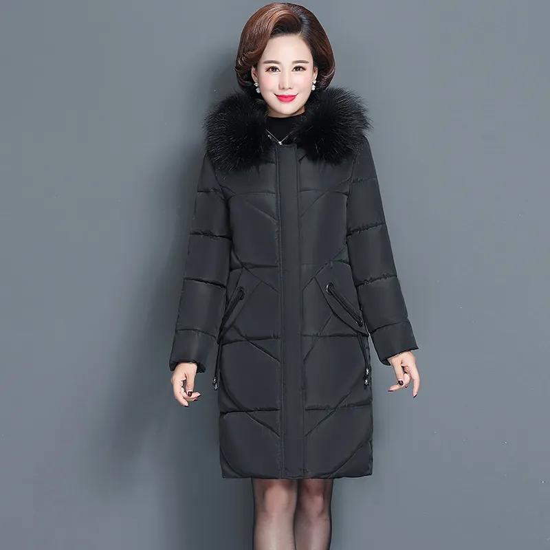 Middle-aged Women's Winter Cotton Coat  Mother's Down Jackets Women Winter Cotton Padded Jackets Warm Thick Parkas