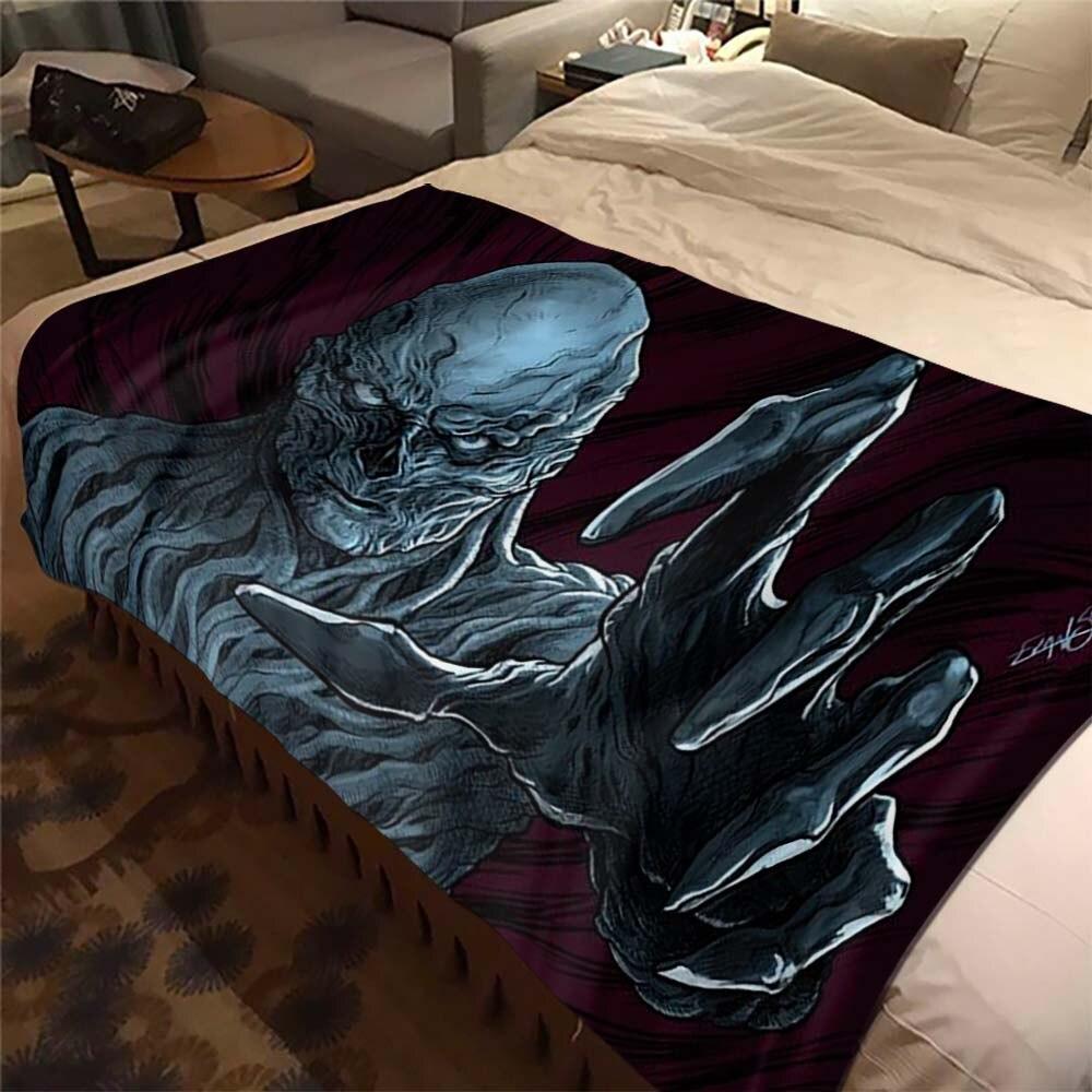Vecna Stranger Things Mind Flayer Demogorgon Throw Blanket Cover Flannel Beds Sofa Bed Sheet Soft Bedding Room Decor Fans Gift