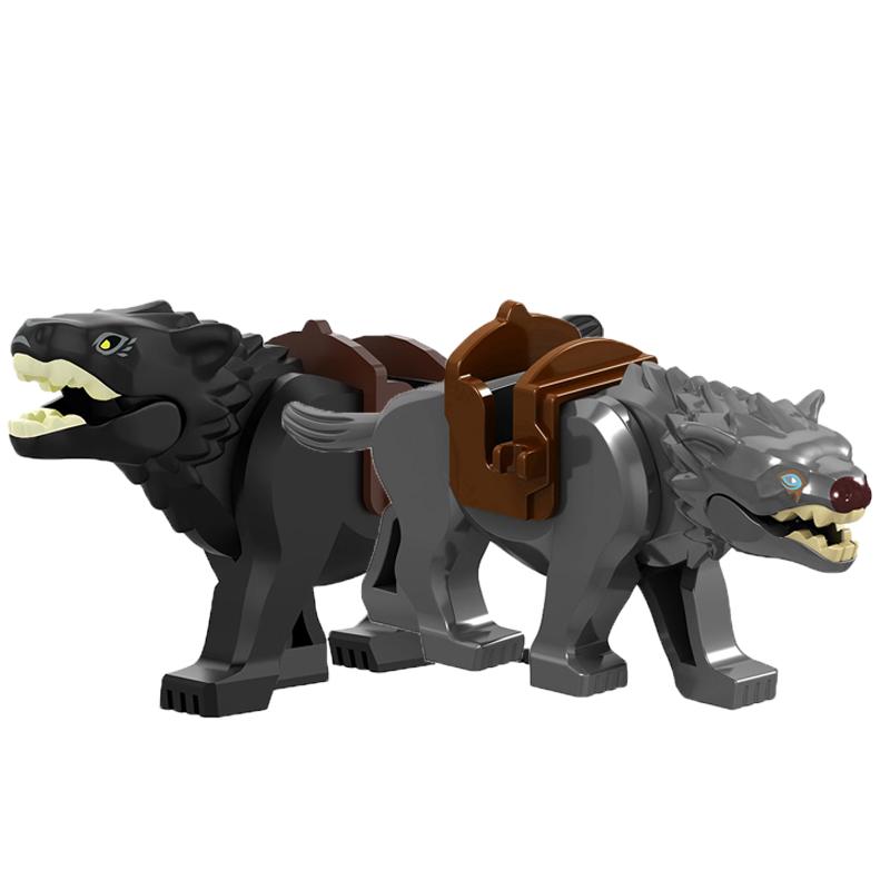 Medieval Soldier Figures Building Block War Horse Jungle Adventure Beast War Wolf Military Waffen Helmet  Armor Sets Blocks Toys