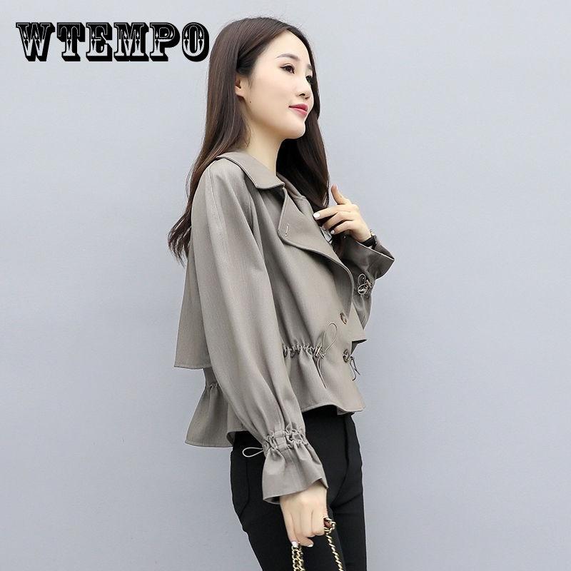 Giacca a vento da donna con colletto rovesciato Cappotto Capospalla Cappotto Monocolore Trench Top aderenti Cappotto