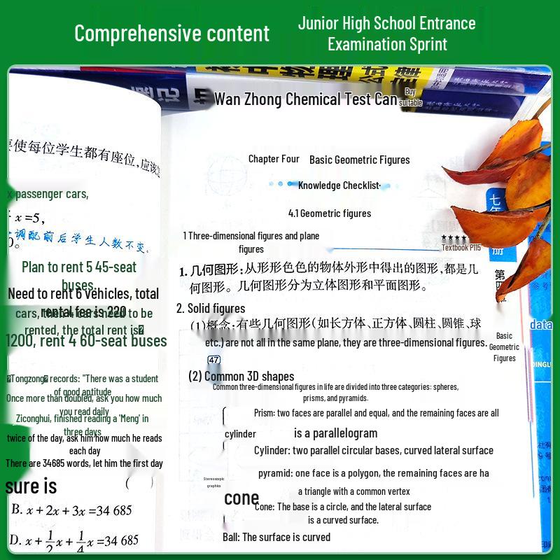 2024 Xiao Gan Quick Notes: Junior High English, Classical Chinese, Math, Physics Pocketbook