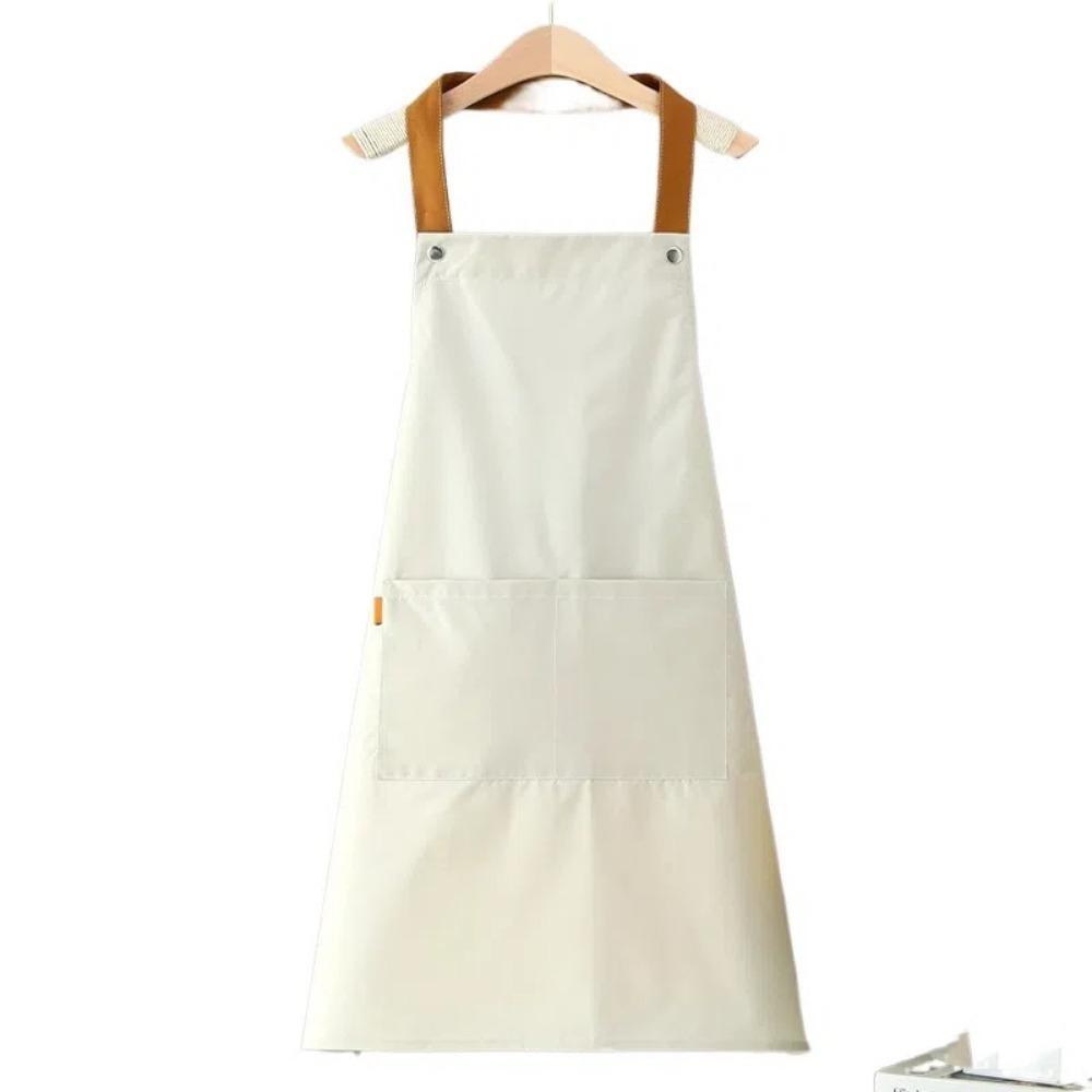 Waterproof Kitchen Apron Long Sleeveless Apron Korean Waiter Uniform  For Men Women белый