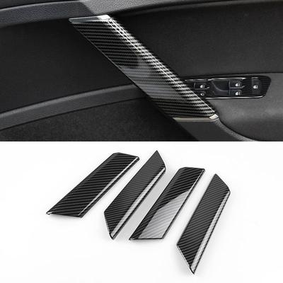 For VW Golf 7 MK7 7.5 2014 2015 2016 2017 2018 ABS Carbon Fiber Texture Car Interior Door Handle Grip Armrest Cover Trim