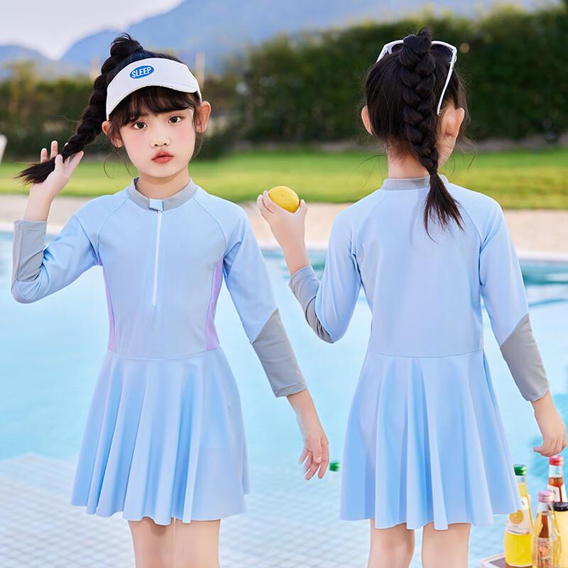 

Children s Long-Sleeve Training One-Piece Swimsuit Set L