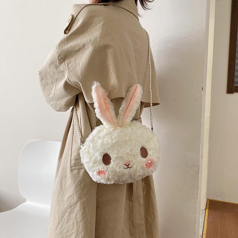 Cute Rabbit Mini Crossbody Bag With Zip Closure And Inner Pocket For Women