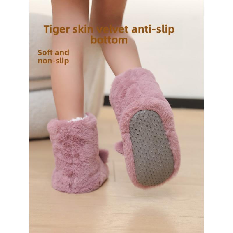 Autumn Winter Children's Floor Socks Baby Indoor Home Walking Socks Fleece Lined Thickened Infant Non-Slip Socks Shoes Socks