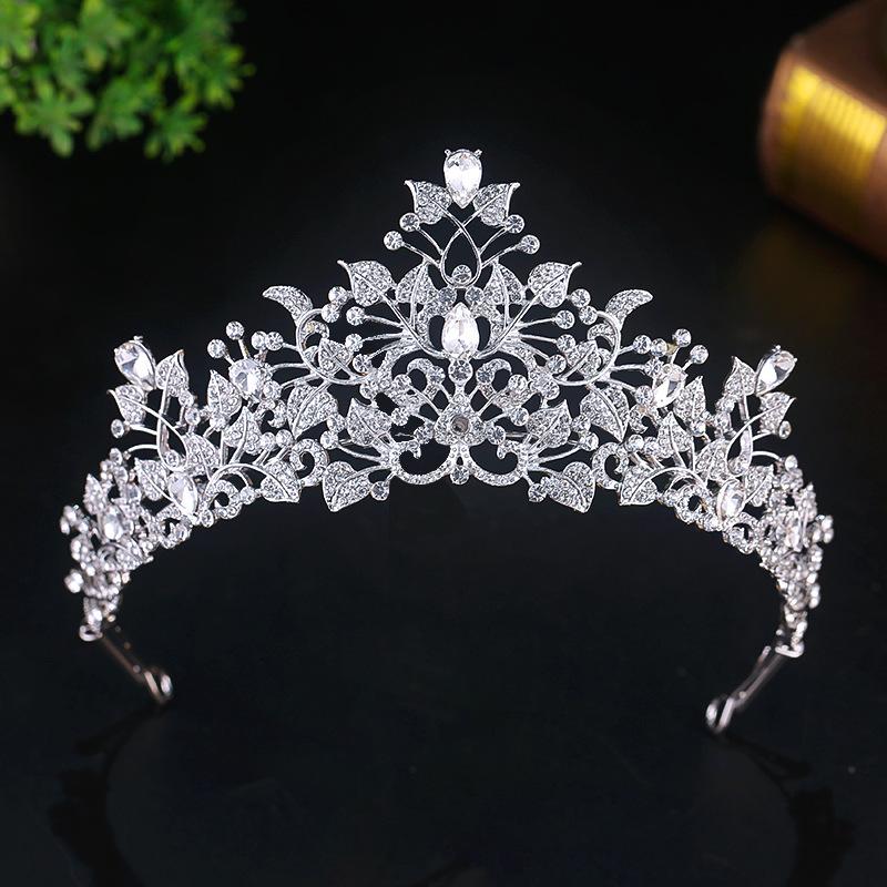 Bride's Dreamy Headwear Bride's Heavy Duty Superimposed Crown Three Dimensional Flower Detachable Double Layer Dress Headwear Dress Accessories