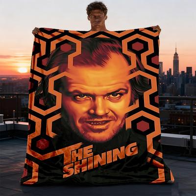 1pc THE SHINING Outdoor Flannel Blanket, Cozy & Warm Soft Te Playful Design, Napping Camping,