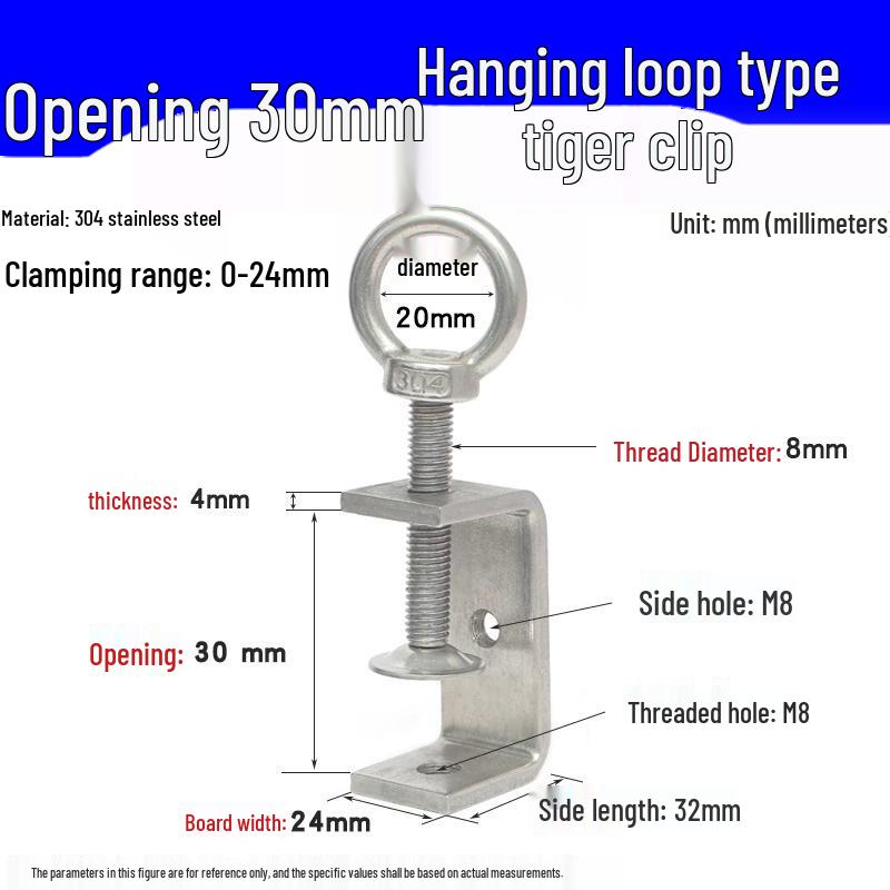 304 Stainless Steel U-Clamp Tiger Clamp with Hand-Tightened Eyebolt