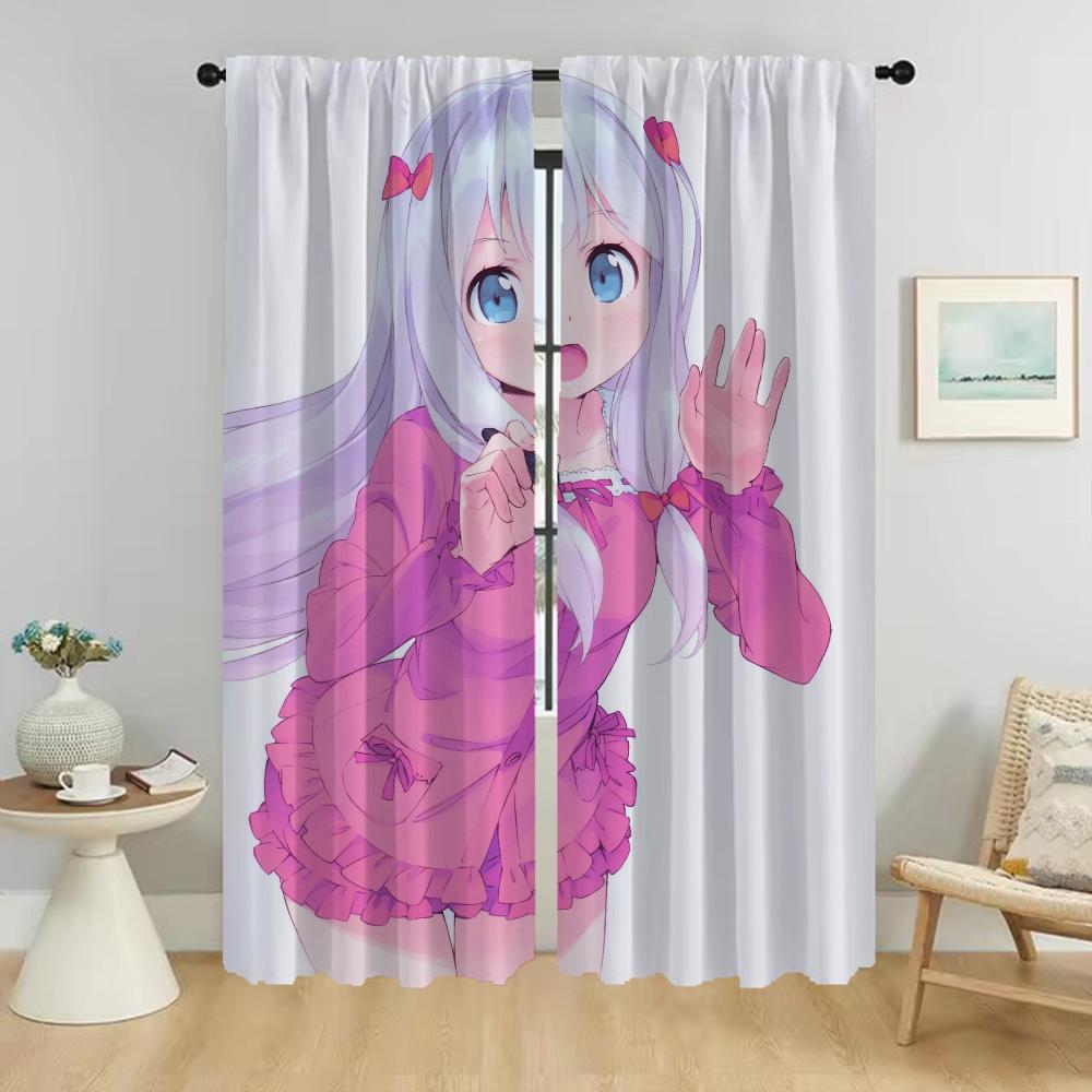 

Элегантные шторы для комнаты для камеры Eromanga Sensei Blackout Curtain Home Interior Curtains 2 Pieces Partition Tulle for Bedroom W50xH70cmx2pcs