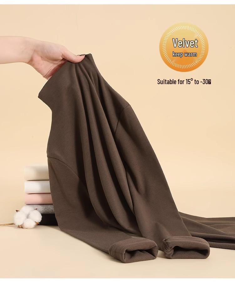 AW 2025 Deutscher Samt Halbochgeschlossenes Damen-Oberteil mit langen Ärmeln und schlankmachender Passform