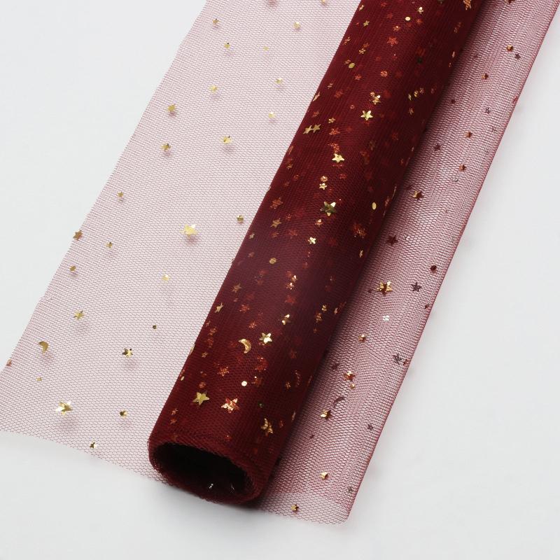 

Упаковка для цветов Золотая пайеточная сетка Звезда Упаковка для букета своими руками Пряжа