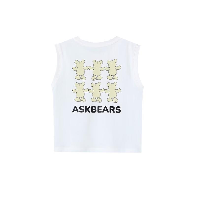 ASK JUNIOR Boys  Bear Print Cotton Vest T-Shirt 100