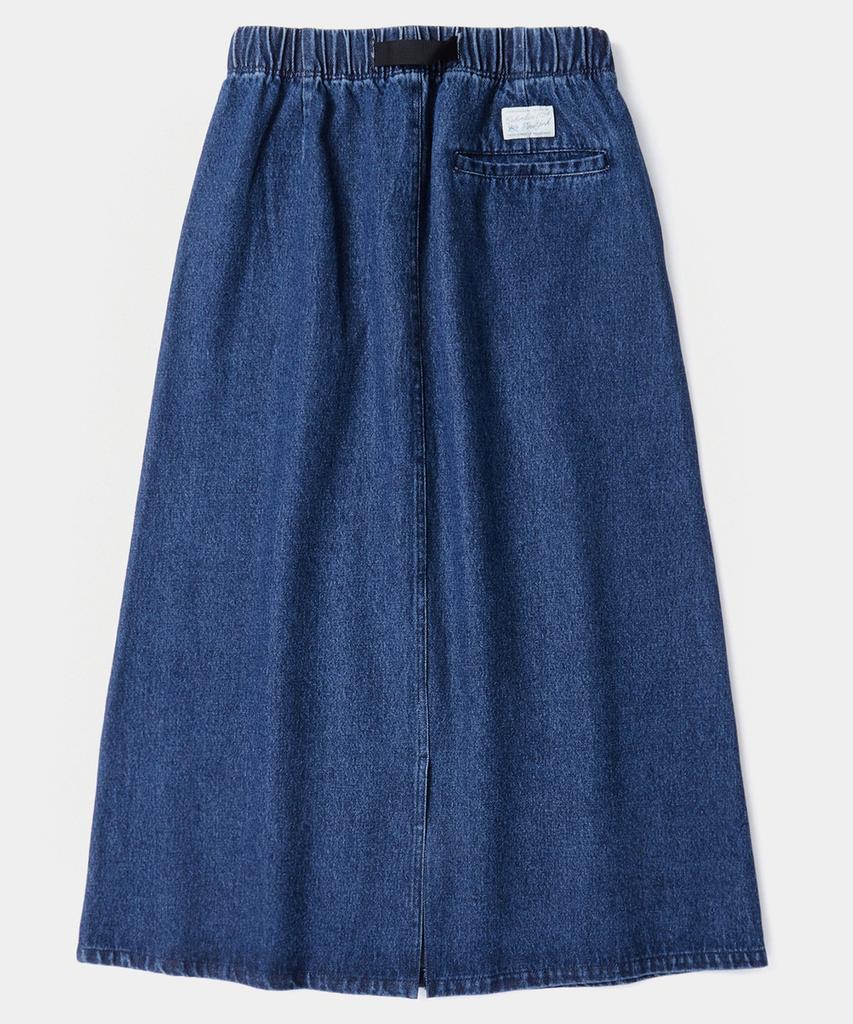 COLUMBIA UNIVERSITY Sl-Label Belted Denim Skirt Midnight Denim